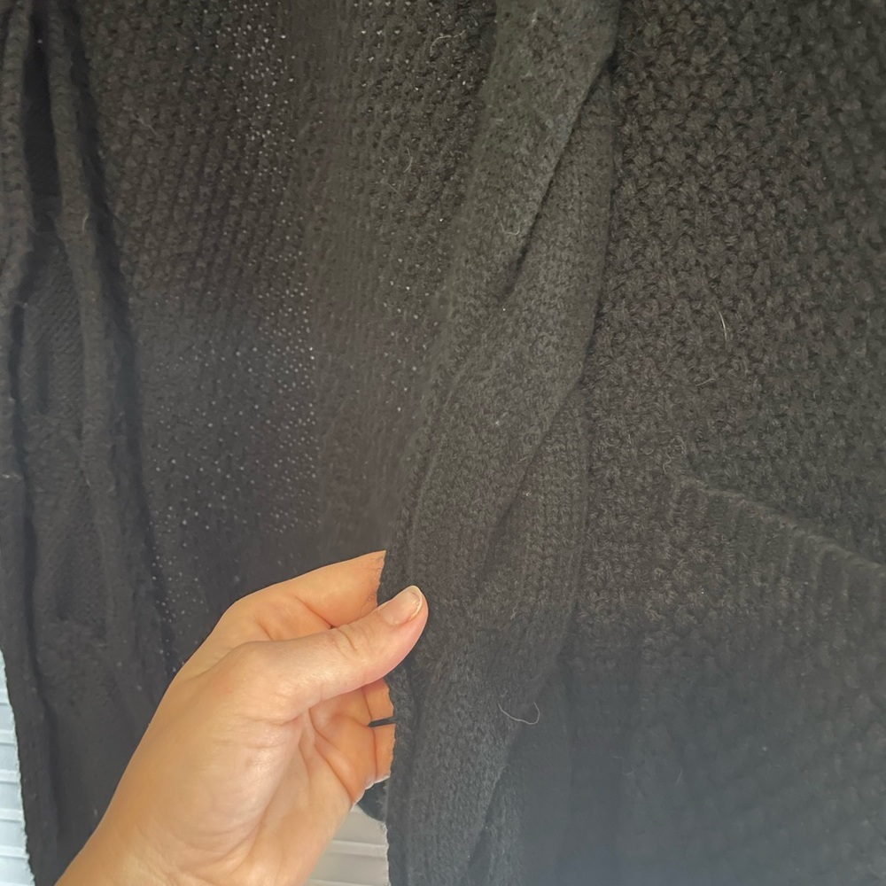 Waffle knit cardigan with pockets